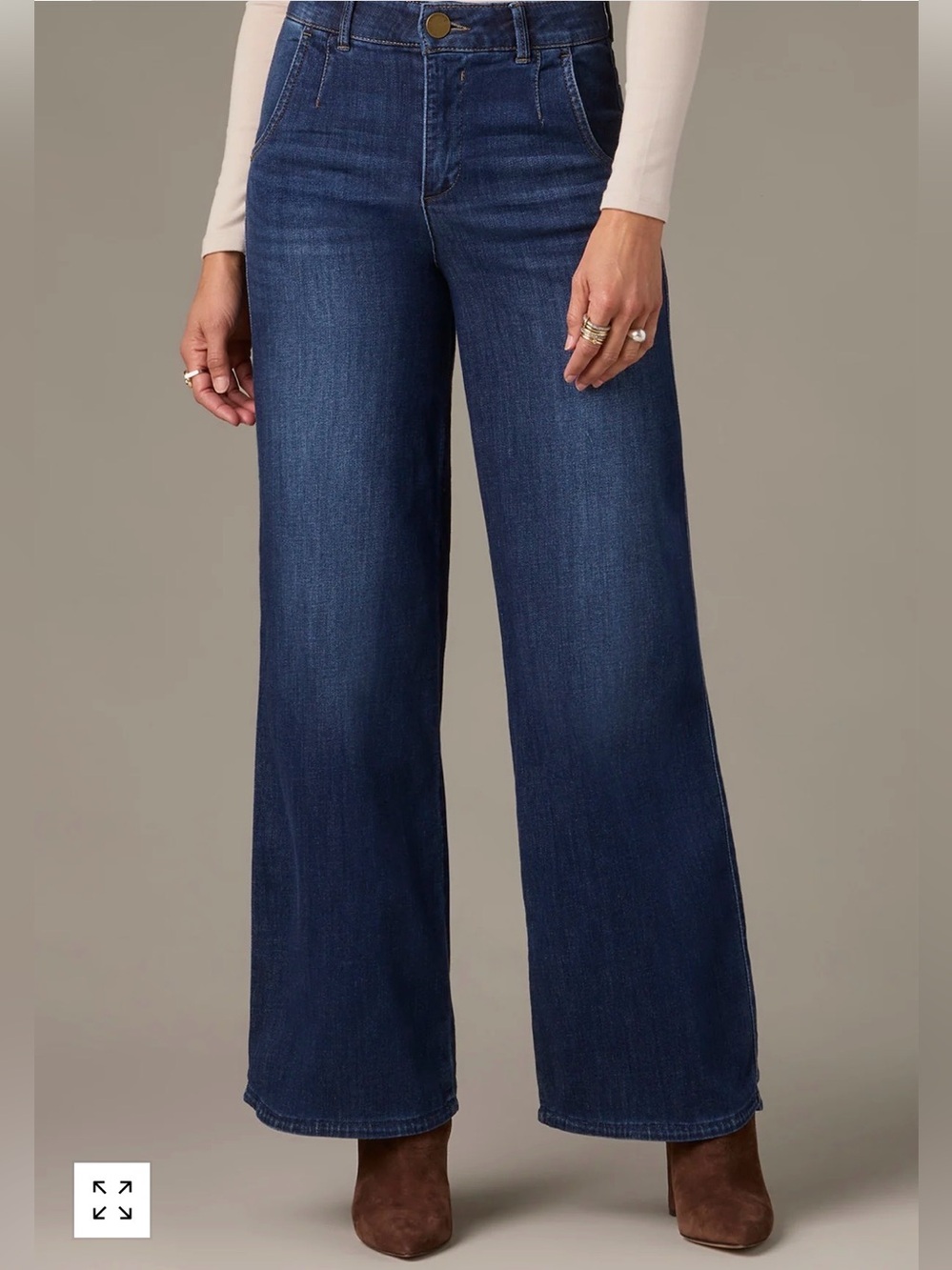 NWT Wit & Wisdom Whitney Skyrise Wide Leg Jeans Indigo Dark Wash Ab‑Solution 2